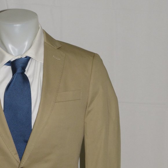 J. Crew Ludlow Siolid Khaki Cotton Two Button Suit 36S NWT
